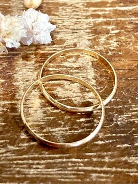 Pair of 10K Gold Baby Size Stacking Rings Princess Pride Creations